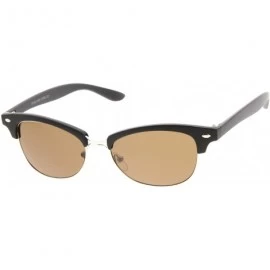 Oval Classic Oval Shaped Semi-Rimless Half Frame Horn Rimmed Sunglasses - Tortoise-gold Brown - CD11V1ZRH5L $8.63
