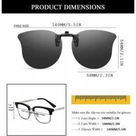 Cat Eye Polarized Cat Eye Clip-on Sunglasses Anti-Glare UV Protection Sunglasses Over Prescription Glasses - Black - CP198EZH...