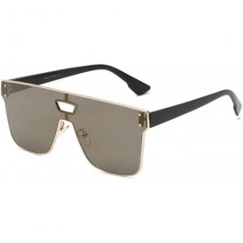 Goggle Retro Vintage Square Flat Lens Oversized UV Protection Outdoor Fashion Sunglasses - Brown - C518WQ6ZUDU $36.74
