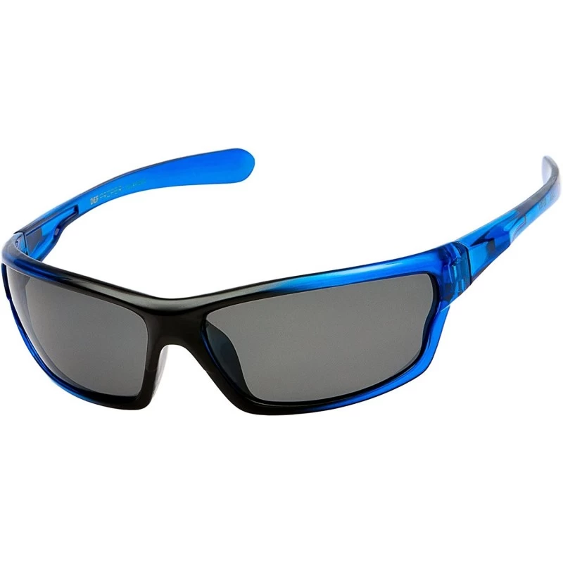 Wrap Polarized Wrap Around Sports Sunglasses - Blue - Smoke - C918CT6XGIK $14.53