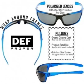 Wrap Polarized Wrap Around Sports Sunglasses - Blue - Smoke - C918CT6XGIK $14.53