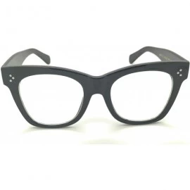 Square Womens Oversized Fashion Sunglasses Big Flat Square Frame0 UV Production Eye Glass - Black Clear - C118I2L3L0R $7.92