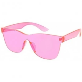Square Fashion Culture Women's Sim Modern Pantone Lens Square Rimless Sunglasses - Pink - CN180AMGKT0 $17.37