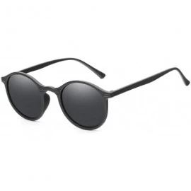 Sport Polarized Round Sunglasses Men Women Retro Ultralight Circle Sunglasses UV400 Protection - Black - C7194CE7M8X $19.59
