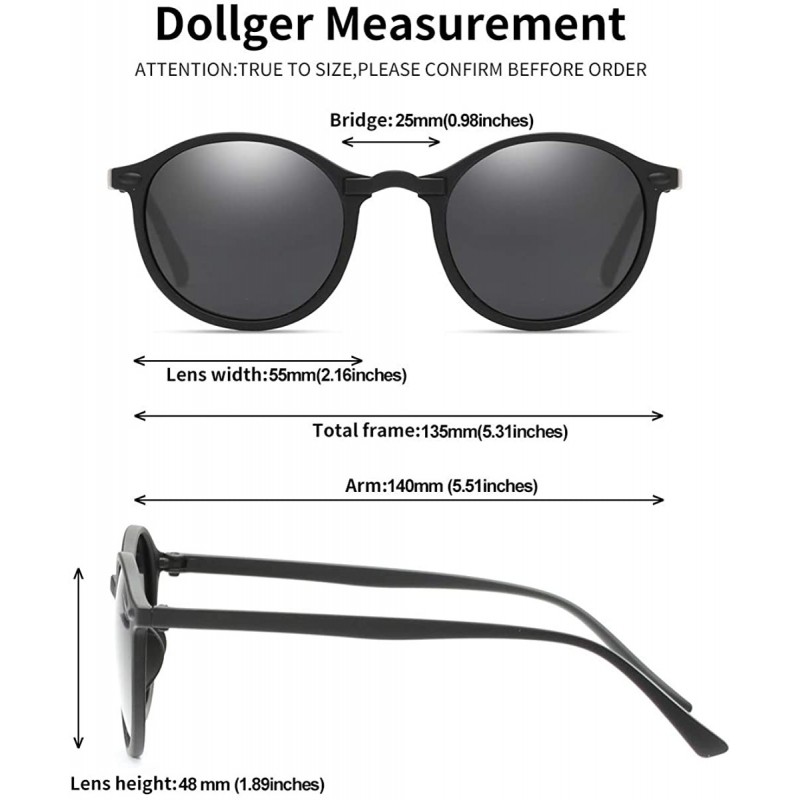 Polarized Round Sunglasses Men Women Retro Ultralight Circle Sunglasses ...