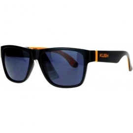 Square KUSH Sunglasses Matte Black Classic Square Frame Unisex Fashion - Black Orange - CS1896HSI6M $7.67