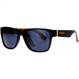 Square KUSH Sunglasses Matte Black Classic Square Frame Unisex Fashion - Black Orange - CS1896HSI6M $17.49