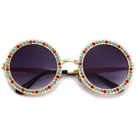 Cat Eye Three Line Electroplated Sunglasses Diamond Diamonds - C418X7R5EW5 $44.10
