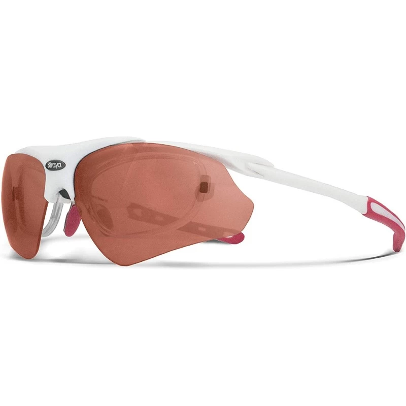 Sport Delta Shiny White Golf Sunglasses with ZEISS P5020 Red Tri-flection Lenses - C618KMU8ITG $14.40