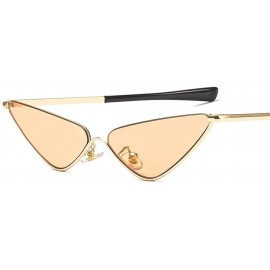 Cat Eye Cat Eye Sunglasses for Women Small Face Metal Frame Candy Color Eyewear UV400 - C6 Gold Champagne - C91902ZE3HH $27.59