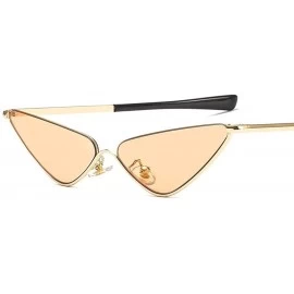 Cat Eye Cat Eye Sunglasses for Women Small Face Metal Frame Candy Color Eyewear UV400 - C6 Gold Champagne - C91902ZE3HH $15.36