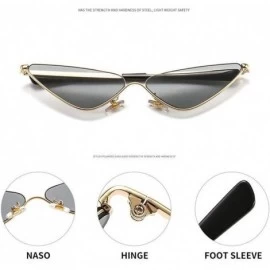 Cat Eye Cat Eye Sunglasses for Women Small Face Metal Frame Candy Color Eyewear UV400 - C6 Gold Champagne - C91902ZE3HH $15.36