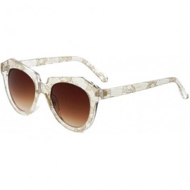 Butterfly Delhi Retro Geometric Hive Pattern Crystal Fashion Sunglasses - Brown - CC196XDZZW2 $29.88