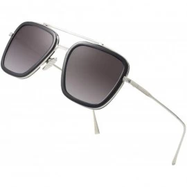 Aviator Tony Stark Sunglasses Square Metal Frame Men Women Unisex Vintage Aviator Square Sunglasses - CM18X2Z2RDC $9.29
