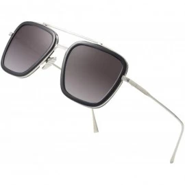 Aviator Tony Stark Sunglasses Square Metal Frame Men Women Unisex Vintage Aviator Square Sunglasses - CM18X2Z2RDC $20.77