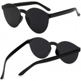 Round 1pc Unisex Fashion Candy Colors Round Outdoor Sunglasses Sunglasses - Black - C9199XO4RMN $34.25