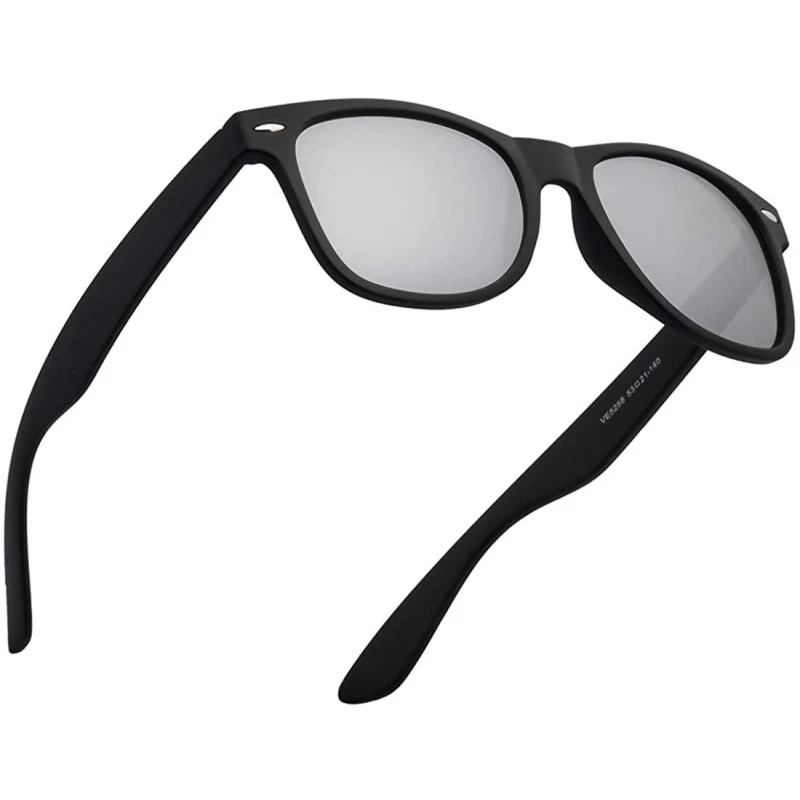 Rectangular Polarized Sunglasses for Men and Women Matte Finish Sun glasses Color Mirror Lens 100% UV Blocking - Gray - CV194...