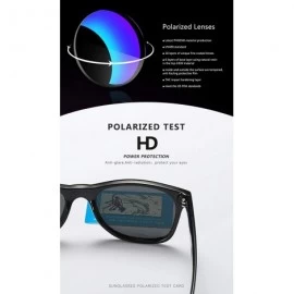 Rectangular Polarized Sunglasses for Men and Women Matte Finish Sun glasses Color Mirror Lens 100% UV Blocking - Gray - CV194...