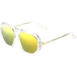 Butterfly Geometric Thick Plastic Frame Metal Temple Sunglasses - Green Clear - CM197UYGAIU $12.43