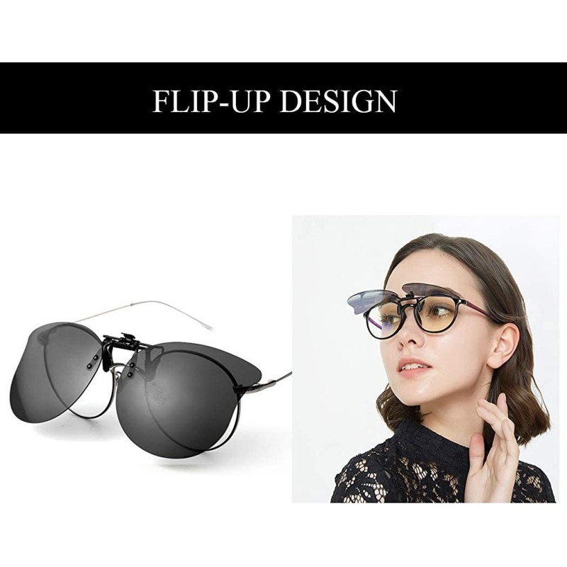 Polarized Cat Eye Clip-on Sunglasses Anti-Glare UV Protection ...
