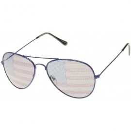 Aviator American Flag USA Classic Teardrop Metal Aviator Sunglasses - Blue - CH11EWACNV9 $9.48