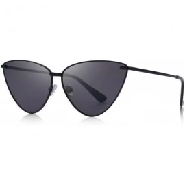 Oversized Women Retro Vintage Cat Eye Sunglasses for Women UV400 Protection S6083 - Black - CF18D5Z85LR $20.20