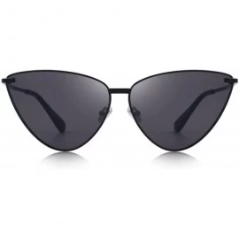 Oversized Women Retro Vintage Cat Eye Sunglasses for Women UV400 Protection S6083 - Black - CF18D5Z85LR $13.56