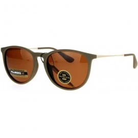 Wayfarer Polarized Lens Rubberized Matte Horn Rim Retro Sunglasses - Beige - CB12ITP9AC7 $23.39