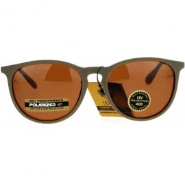 Wayfarer Polarized Lens Rubberized Matte Horn Rim Retro Sunglasses - Beige - CB12ITP9AC7 $12.93
