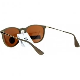 Wayfarer Polarized Lens Rubberized Matte Horn Rim Retro Sunglasses - Beige - CB12ITP9AC7 $12.93