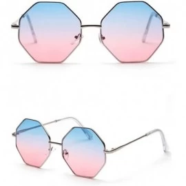 Goggle big vintage polygon sunglasses female 2019 octagon tinted clear sun glasses for women men metal frame uv400 - CY18RR0U...