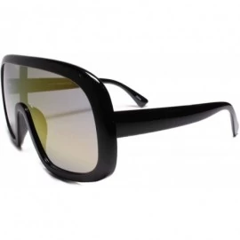 Shield Designer Mens Womens Aviator Wrap Around Turbo Shield Sunglasses - CB18UL8DMIH $15.10
