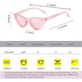 Round Cat Eye Sunglasses for Women VintageRetro Style Plastic Frame UV 400 Protection - Transparent Pink - CW18S49YKQK $10.35