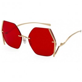 Oversized Irregular Sunglasses Designer Oversized Gradient - Red - CZ192AYZLCK $27.59