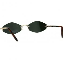 Rimless Rimless Skinny Diamond Shape Sunglasses Womens Fashion Mirror Lens - Gold (Peach Mirror) - CG18EDI5YTK $12.60