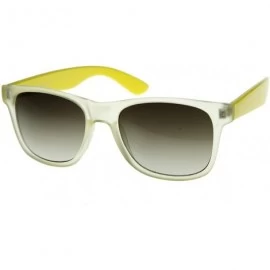 Wayfarer Retro Trendy New Frosted Neon Color Two Tone Classic Horn Rimmed Sunglasses (Yellow) - CF116Q21OIF $12.93