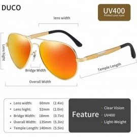 Oversized Classic Aviator Style Polarized Sunglasses for Men and Women 100% UV protection DC3026 - Gold Frame Orange Lens - C...