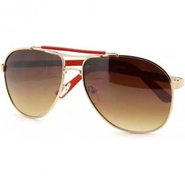 Aviator Square Aviator Sunglasses Designer Fashion Navigator Unisex - Orange - C511S2W64T1 $19.33