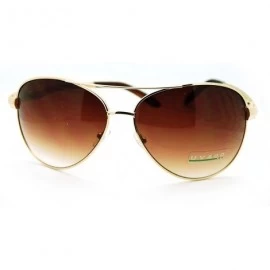 Aviator Mens Aviator Sunglasses Classic Metal Frame Fashion Shades - Gold - CK11DOFYM1X $19.89