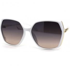 Butterfly Womens Rhinestone Jewel Hinge Octagonal Butterfly Sunglasses - White Gold Brown - CQ1972L5R02 $24.53