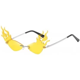 Oversized Fashion Sunglasses Irregular Protection Glasses - B-yellow - CD196MCXLG9 $16.48