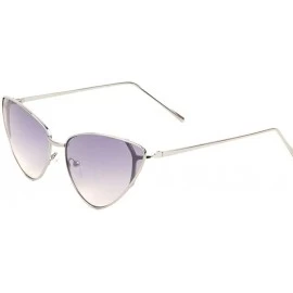 Cat Eye Retro Thin Frame Round Corners Cat Eye Sunglasses - Purple - CF197U6LG9S $26.61
