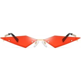 Cat Eye Sunglasses Polarized Protection Frameless Colorful - Red a - CZ1983OM4RQ $11.11