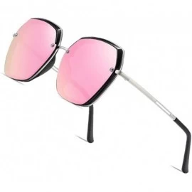Goggle Women's Oversized Polarized Sunglasses Female Designer Mirror Sun Glasses for Ladies Goggle UV400 - C1black - CL199HWG...