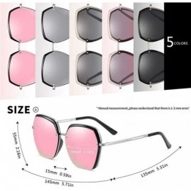 Goggle Women's Oversized Polarized Sunglasses Female Designer Mirror Sun Glasses for Ladies Goggle UV400 - C1black - CL199HWG...