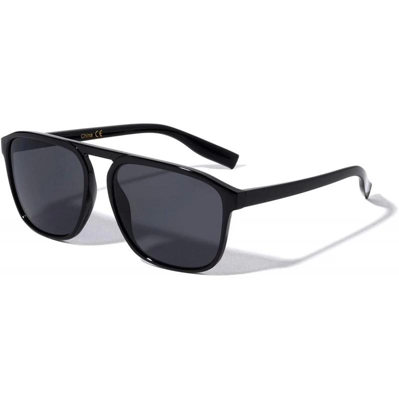 Square Classic Frame Bridgeless Top Bar Connector Sunglasses - Black - CI19963KITR $18.10