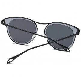 Oversized Fashion Polarized Sunglasses UV Mirrored Lens Oversize Metal Frame - C5 - CX18DIAE8GZ $22.69