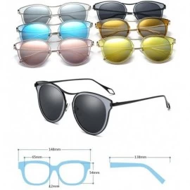 Oversized Fashion Polarized Sunglasses UV Mirrored Lens Oversize Metal Frame - C5 - CX18DIAE8GZ $22.69