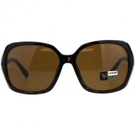 Oversized Womens Rhinestone Designer Fashion Plastic Squared Butterfly Sunglasses - Tortoise Brown - CR18CACWYL6 $13.31