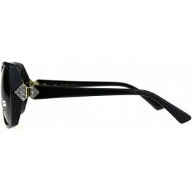 Oversized Womens Rhinestone Designer Fashion Plastic Squared Butterfly Sunglasses - Tortoise Brown - CR18CACWYL6 $13.31
